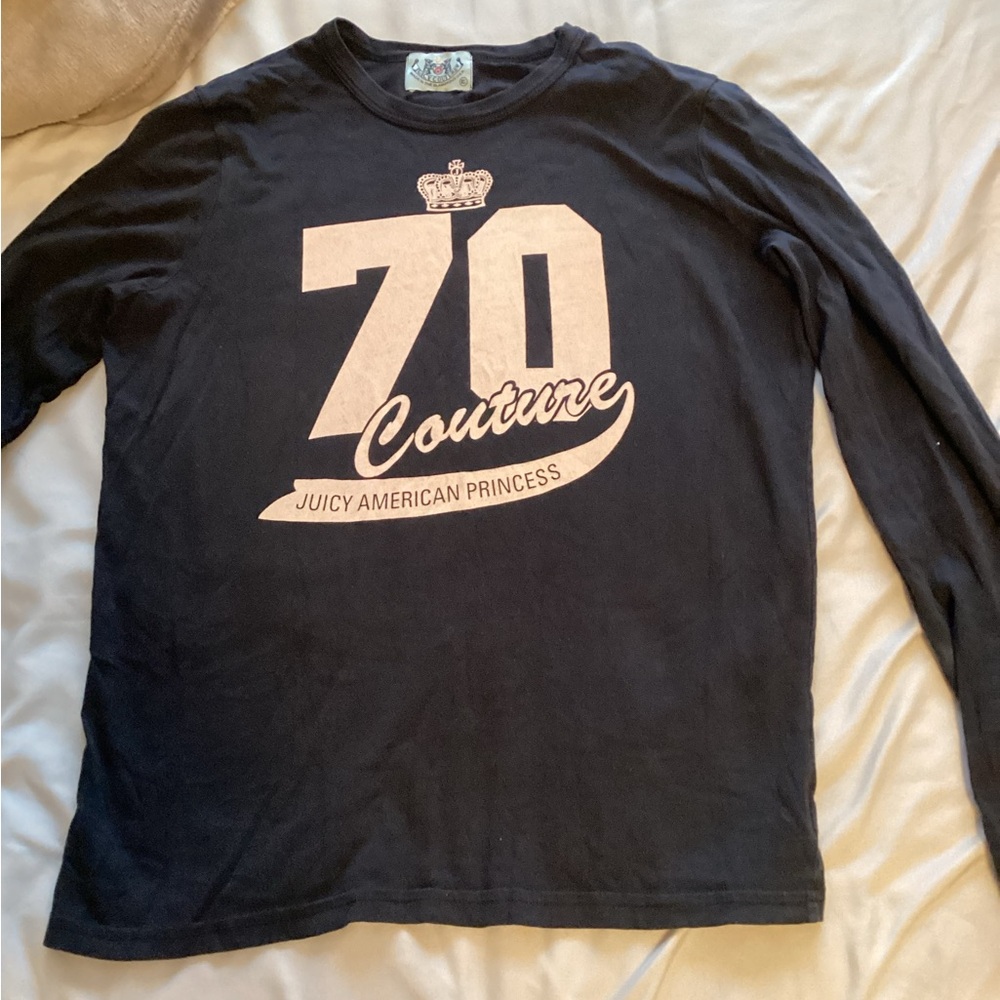 Juicy Couture Black Long Sleeve Shirt Y2K Size XL